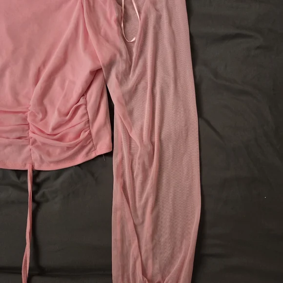 Pink Off-Shoulder Ruched Top - Picture 5 of 5